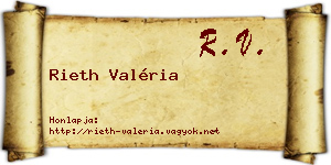 Rieth Valéria névjegykártya
